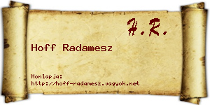 Hoff Radamesz névjegykártya
